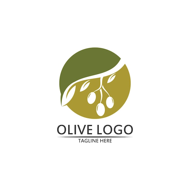 Diseño de vector de plantilla de logotipo de oliva