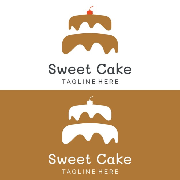 Diseño de vector de plantilla de logotipo de pastel o panadería Pastel dulce pastel de cumpleaños pastel de taza pastel con cerezas Logotipo para pastelería de negocios pastelería etc.