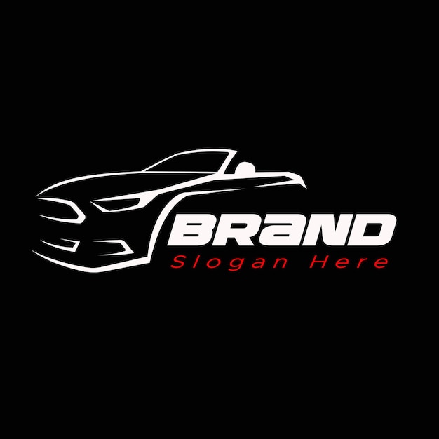 Diseño de vector de plantilla de logotipo de silueta de marca de coche