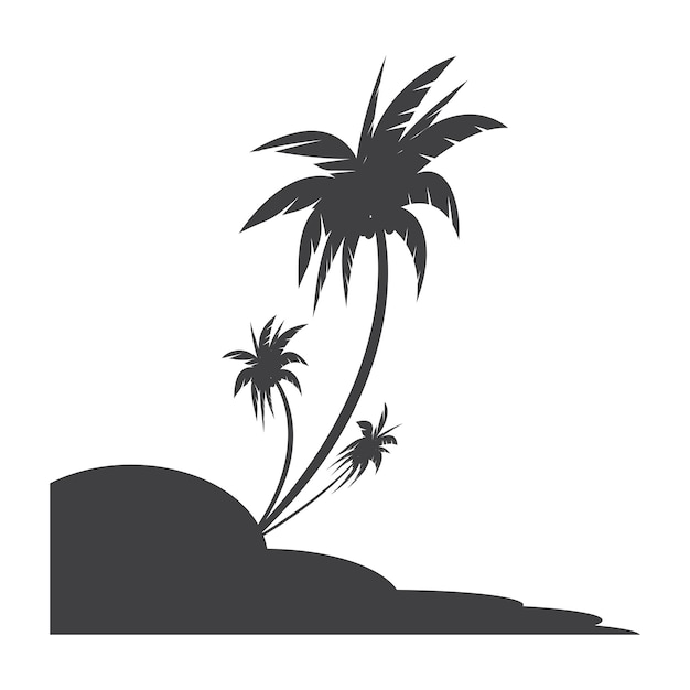 Diseño de vector de plantilla de logotipo y símbolo de verano de palmera