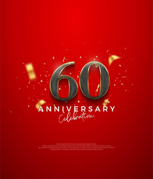 Diseño de vector premium para la celebración del 60 aniversario Fondo de vector premium para saludo y celebración