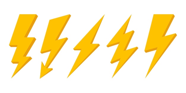 Diseño de vector de relámpago con varias formas