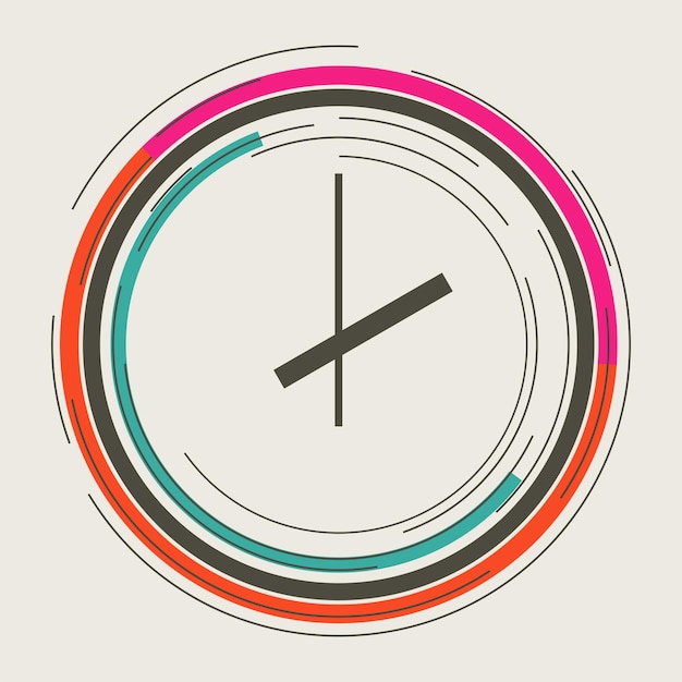 Diseño de vector de reloj abstracto. Ilustración de vector de tiempo.