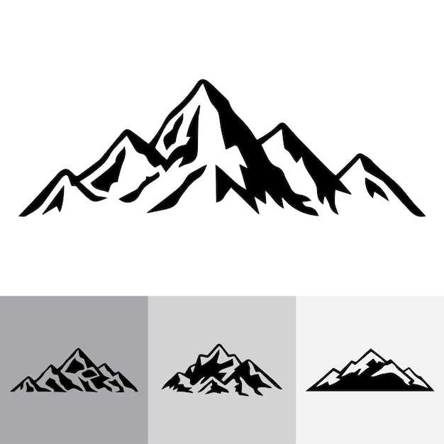 Diseño de vector de silueta de sombra de montañas