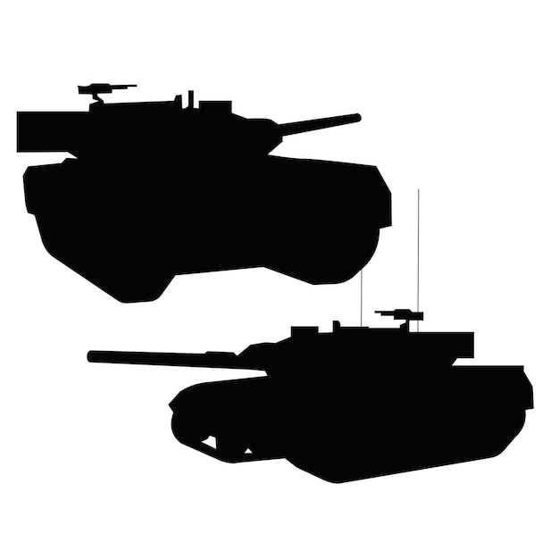 Vector diseño de vector de silueta de tanque blindado moderno