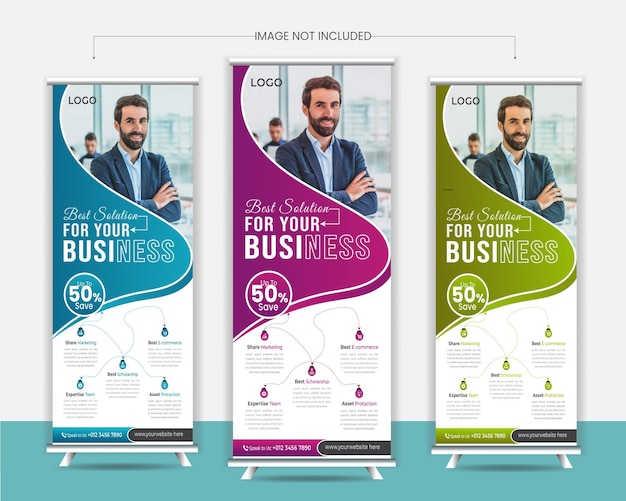 Diseño de vector de soporte de banner enrollable de negocios diseño de diseño de banner enrollable creativo