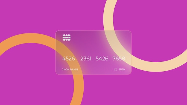 Diseño de vector de tarjeta de crédito de efecto de vidrio realista
