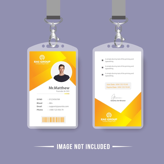 Diseño de Vector de tarjeta de identificación abstracta