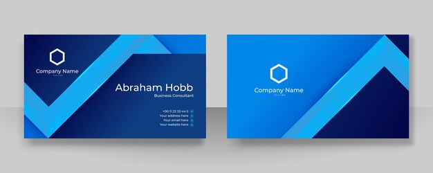 Diseño de vector de tarjeta de visita azul con estilo moderno Plantilla de tarjeta de visita creativa y limpia Fondo de tarjeta de visita elegante de lujo en estilo corporativo Ilustración vectorial