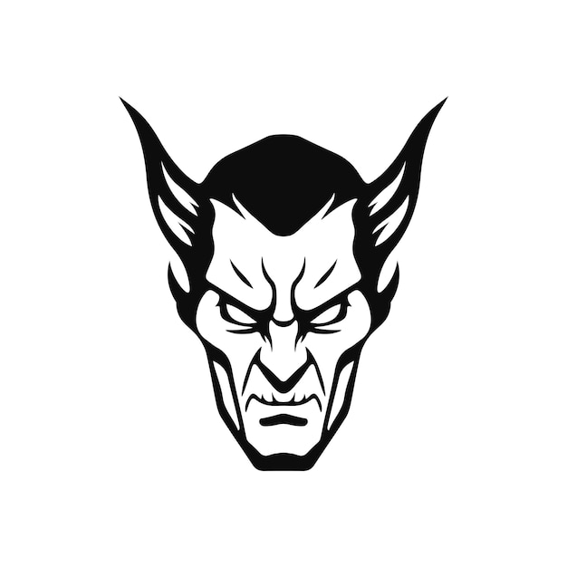 diseño de vector de tatuaje de cara de demonio diablo