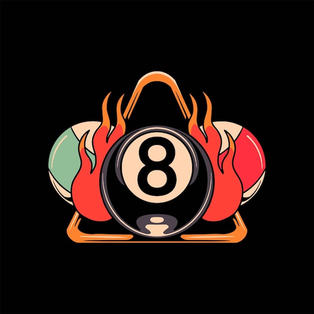 diseño de vector de tatuaje de juego de billar