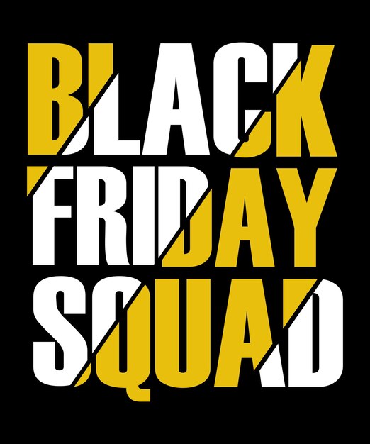 Vector diseño de vector de tipografía black friday squad