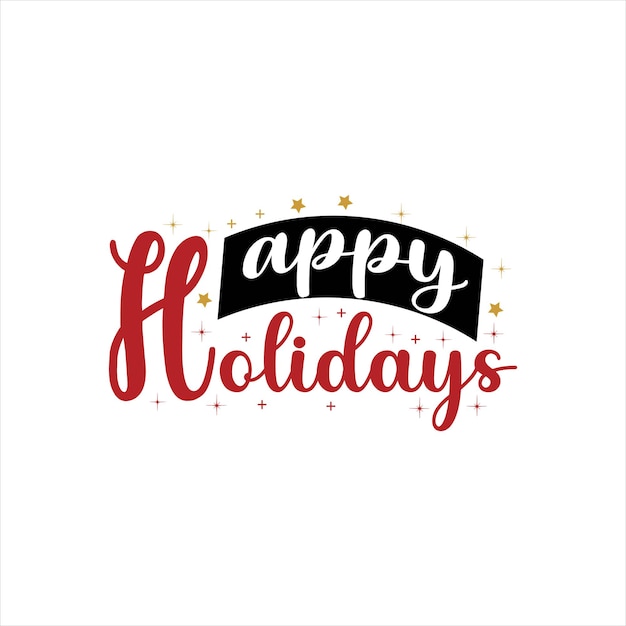 Diseño de vector de tipografía de felices fiestas