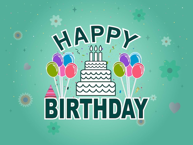 Diseño de vector de tipografía de feliz cumpleaños para plantilla de cartel de tarjeta de felicitación para celebración de cumpleaños
