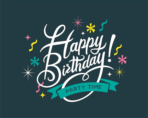 Diseño de vector de tipografía de feliz cumpleaños para tarjetas de felicitación y póster