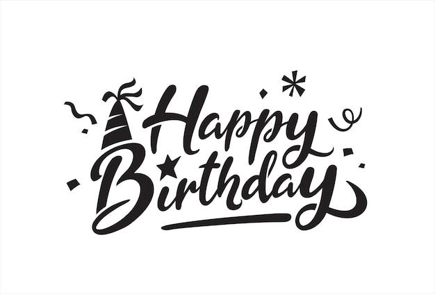 Diseño de vector de tipografía de feliz cumpleaños para tarjetas de felicitación y póster