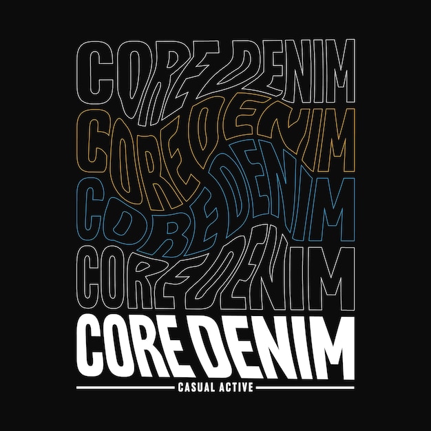 diseño de vector de tipografía de texto de mezclilla central