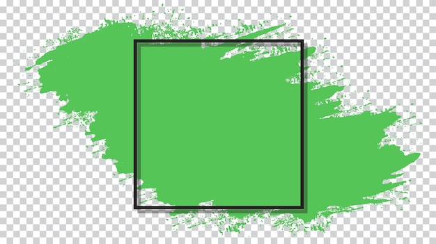 Diseño de vector de trazo de pincel de color verde decorativo con marco negro