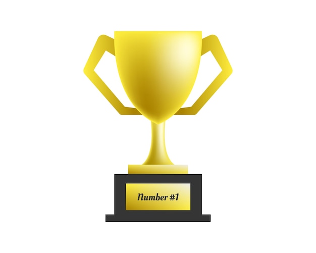 Diseño de vector de trofeo de oro para ilustración de campeonato de concurso