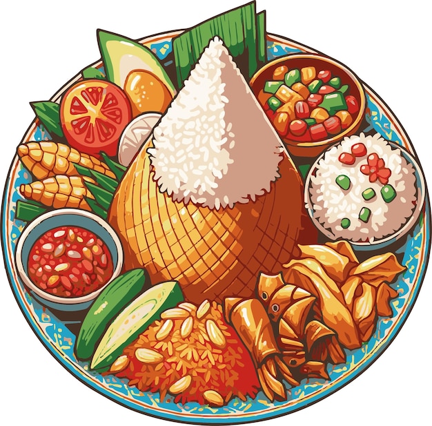 Vector diseño del vector de tumpeng