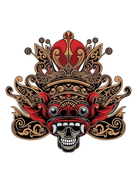 Diseño vector vintage barong bali ilustración