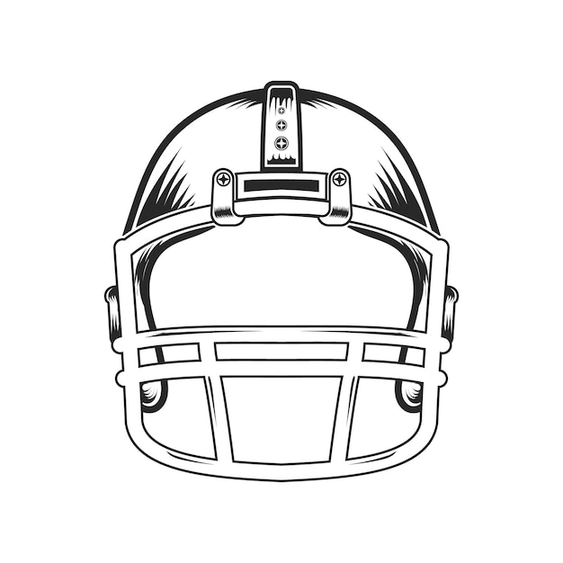 Diseño de vector de vista frontal de casco de liniero de fútbol americano