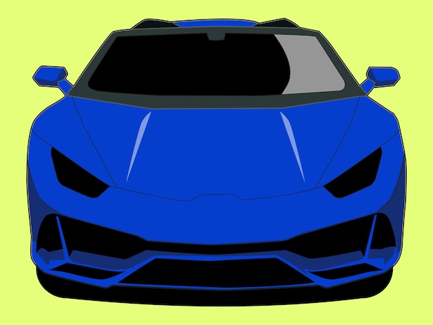 Diseño de vector de vista frontal de coche de carreras azul