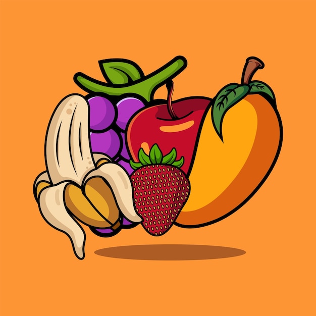 Diseño de vectores aislados de iconos de frutas