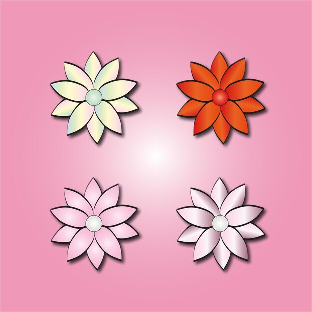 Diseño de vectores de arte de flores