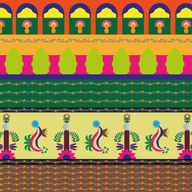 Diseño de vectores de arte popular indio Santhal