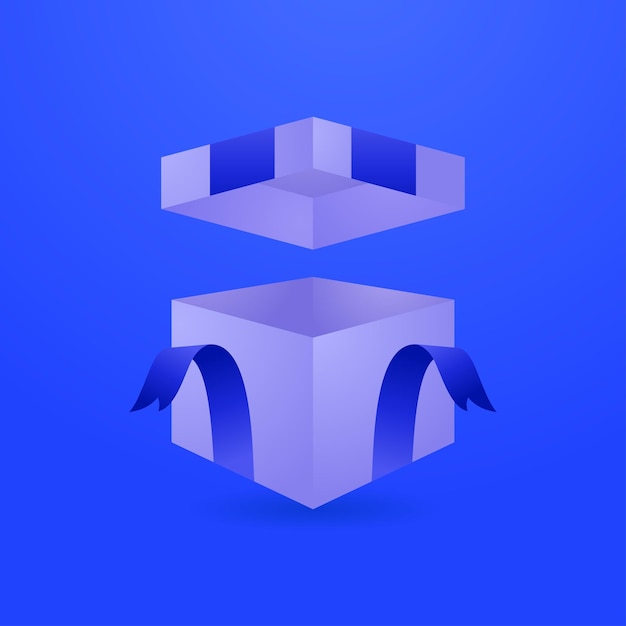 Diseño de vectores de caja de regalo abierta