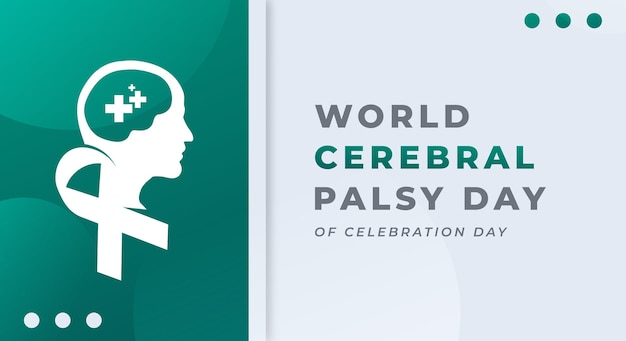 Diseño de vectores de celebración del Día Mundial de la Parálisis Cerebral para publicidad de carteles de fondo
