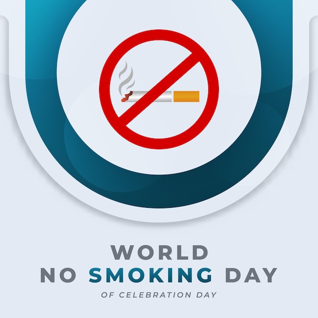 Diseño de vectores de celebración del día de no fumar para publicidad de carteles de fondo