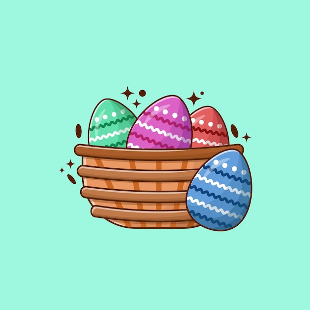 Vector diseño de vectores de cubo de huevos de pascua