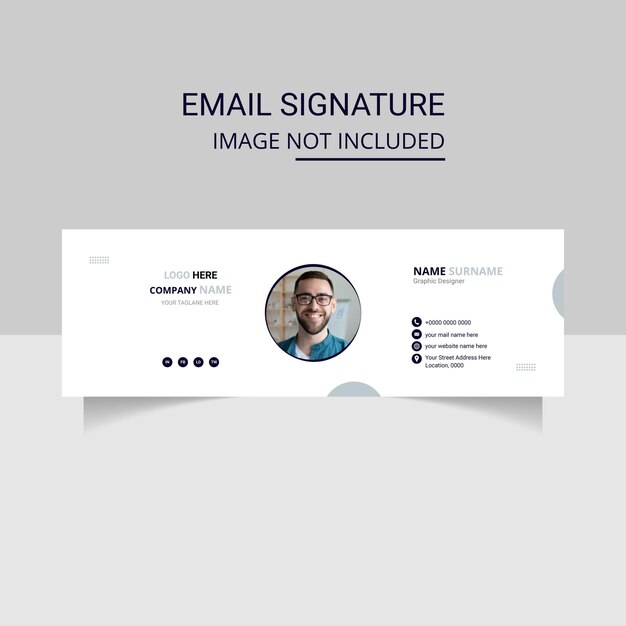 Diseño de vectores de firma de correo electrónico comercial