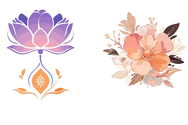 Diseño de vectores florales acuarela