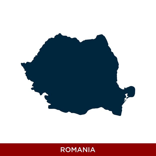 Diseño de vectores de icono de mapa de país de Rumania