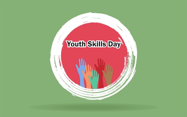 Diseño de vectores de ilustración del día mundial de las habilidades de la juventud.