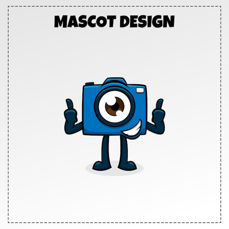 Vector diseño de vectores de ilustración de mascota de cámara