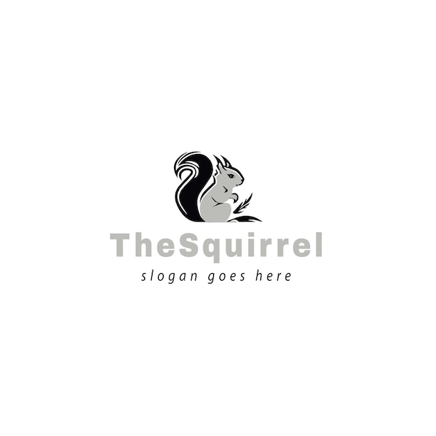 Diseño de vectores de logotipo de ardilla