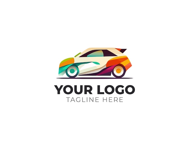 Diseño de vectores de logotipo automotriz de coche elegante