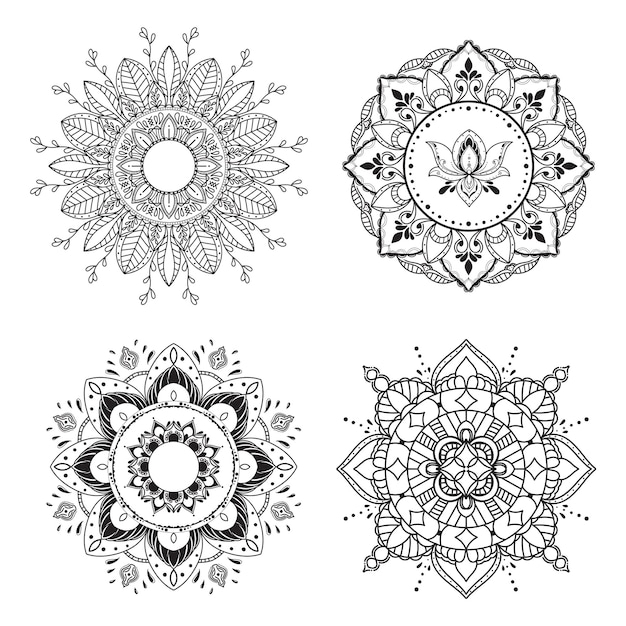Diseño de vectores de mandala abstractos en paquetes