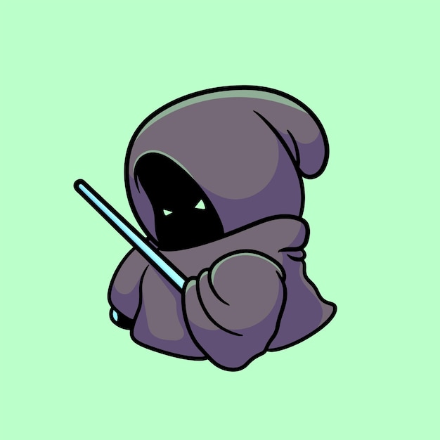 Diseño de vectores de mascota de dibujos animados grim reaper