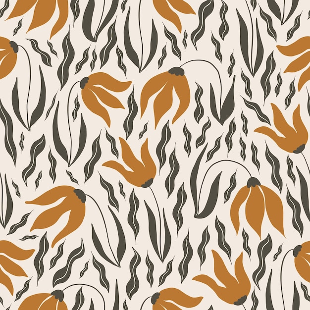 Diseño de vectores de patrones sin fisuras florales para decoración de interiores de tela de cubierta de papel