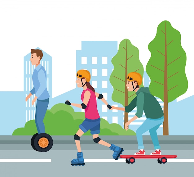 Diseño de vectores de personas con vehículos