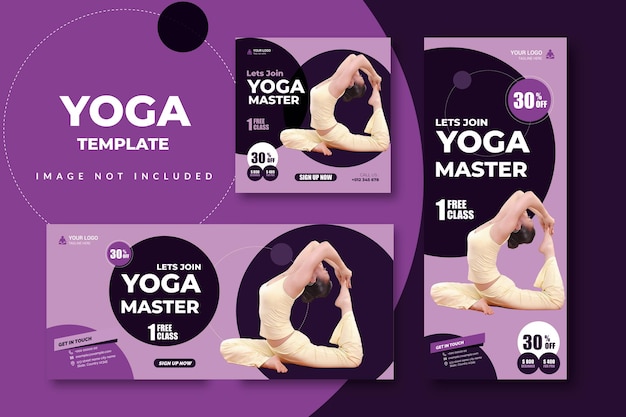 Diseño de vectores de plantilla de yoga