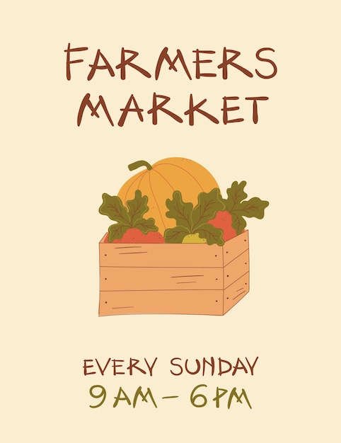 Diseño de vectores de promoción simples para el mercado de agricultores