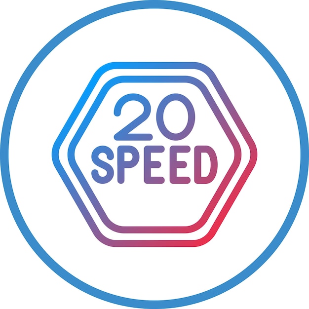 Diseño vectorial 20 Estilo del icono del límite de velocidad