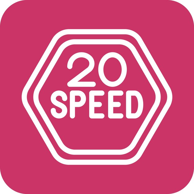 Diseño vectorial 20 Estilo del icono del límite de velocidad