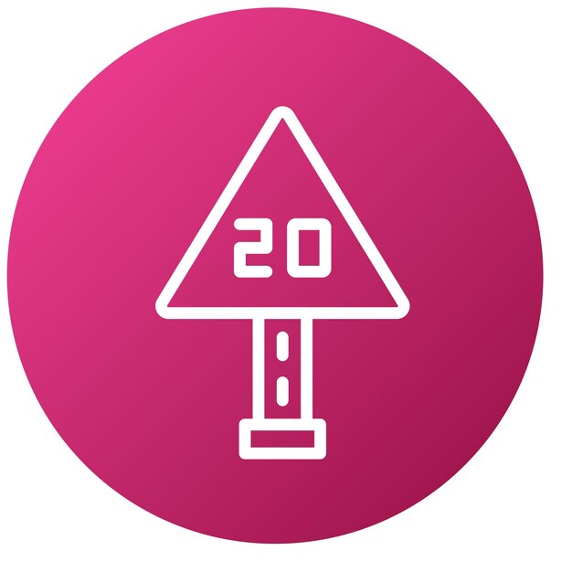 Diseño vectorial 20 Estilo del icono del límite de velocidad